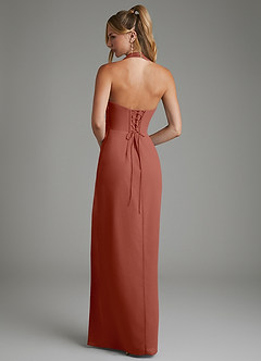 Azazie Tina Bridesmaid Dresses Auburn Mermaid Corset Chiffon Dress image6