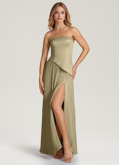Azazie Tierney Abiti da Damigella Abito Convertibile A-Line in Chiffon Senza Cinturino Verde Muschio image6