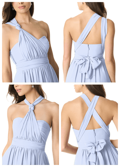 Azazie Olani Bridesmaid Dresses Ice A-Line Off the Shoulder Chiffon Convertible Dress image7