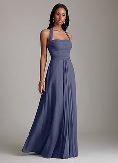 Azazie Clarisa Bridesmaid Dresses Stormy A-Line Pleated Chiffon Dress image1