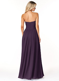 Azazie Yazmin Bridesmaid Dresses Plum A-Line Sweetheart Neckline Chiffon Convertible Dress image2