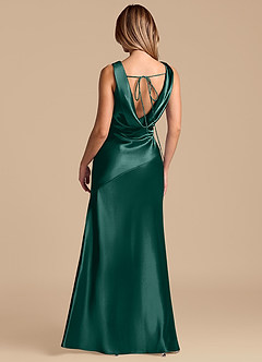 Azazie Rylina Brautjungfernkleider Meerjungfrau-Linie Metallischer Satin Kleid Kiefer image6