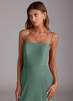 Azazie Wren Vestidos de madrinha de casamento Vestido Musgo Marinho de Chiffon de Linha A com Sem alças image2