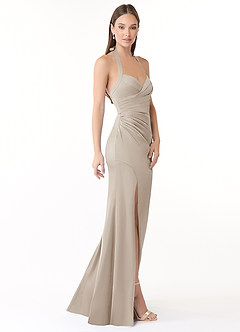 Azazie Emeria Bridesmaid Dresses Frost Mermaid Pleated Stretch Satin Dress image9