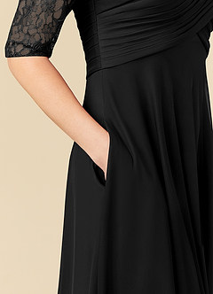 Azazie Gracelyn vestidos de madre de la novia Vestido de Negro de Encaje de Corte En A image7
