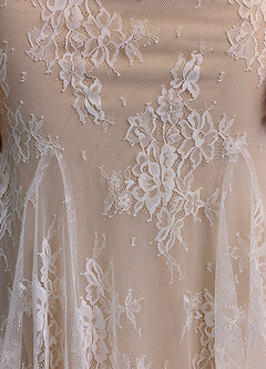 Azazie Dawna Wedding Dresses Diamond White Nude Mermaid Strapless Lace Dress image12
