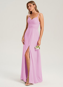 Azazie Terese Suknie dla druhen Linia A Pofałdowany Szyfon Do ziemi Sukienka image7