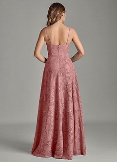 Azazie Amani Bridesmaid Dresses Dusty Rose A-Line Pleated Floral Burnout Dress image6