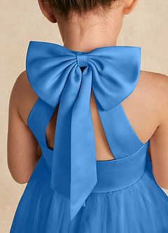 Azazie Bev Flower Girl Dresses Blue Jay A-Line Convertible Tulle Dress image5
