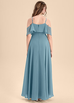 Azazie Tessabelle Junior Vestido de Azul Malhumorado de Gasa de Corte En A con Vestidos sin tirantes image2