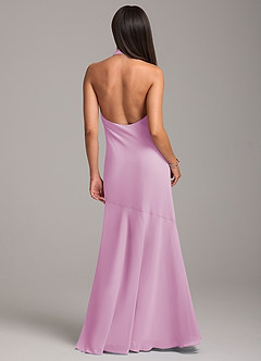 Azazie Lorena Abiti da Damigella Abito Sirena in Chiffon Plissettato Rosa Confetto image7