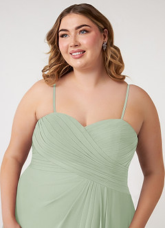 Azazie Arabella Allure Robes de demoiselle d'honneur Robe Trapèze Convertible en Mousseline de soie Encolure en Forme de Cœur Vert Sauge image19