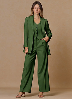 front Rowan Olive Refined Weave Performance blazer