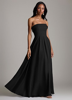 Azazie Lucienne Bridesmaid Dresses Black A-Line Strapless Chiffon Convertible Dress image6