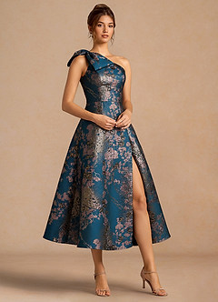 Jonelle Blågrøn Blomster Midikjole image3