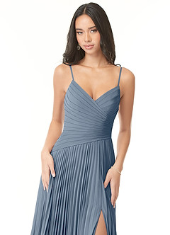Azazie Vini Bridesmaid Dresses Twilight A-Line V-Neck Pleated Chiffon Dress image6