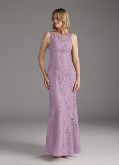 Azazie Whilhelmina vestidos de madre de la novia Vestido de Glicinia de Gasa de Sirena con Encaje image5