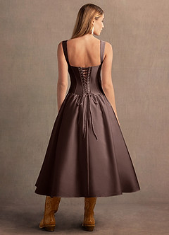 Arwen Truffle Dropped Waist Midi Dress image3