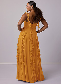 Barbie ♥ Azazie Bridesmaid Dresses Butterscotch A-Line with Pockets Chiffon Dress image8