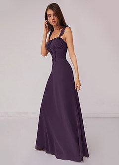 Barbie ♥ Azazie Bridesmaid Dresses Plum A-Line Sweetheart Neckline Chiffon Dress image3