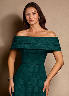 Azazie New Britain Moeder van de bruid jurken A-Lijn Jurk van Bloemen Burn-out Geplooid Pijnboom image5