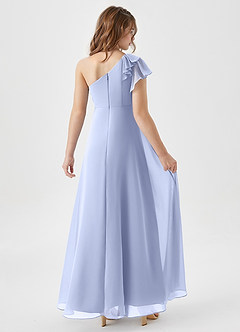 Azazie Arabella Junior A-Linie Gestreift Chiffon Kleid Eis image2