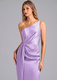 Azazie Naria Brautjungfernkleider Etui One-Shoulder Stretch-Satin Kleid Flieder image7