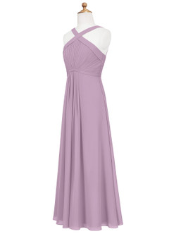 Azazie Anthea Junior Wisteria Pleated Chiffon Dress image8