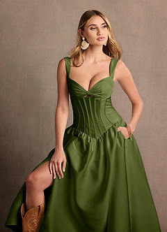 Arwen 올리브 미디 드레스 image8