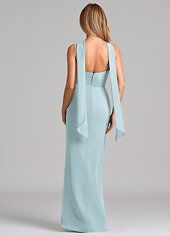 Azazie Calandra 신부 들러리 드레스 쉬스 주름진 쉬폰 바닥 길이 드레스 image2