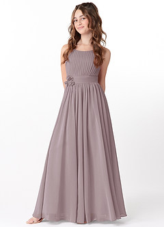 Azazie Astrid Junior Dusk A-Line Floral Chiffon Dress image3