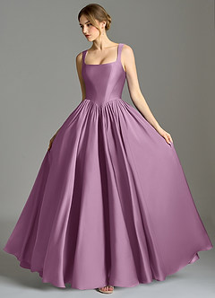 Azazie Verina Bridesmaid Dresses Wisteria A-Line Pleated Stretch Satin Dress image4