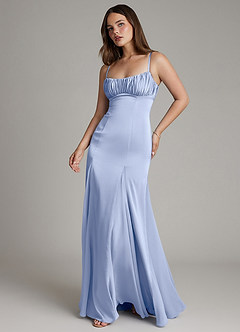Azazie Avira Vente finale Robe Sirène en Satin extensible Eis image1