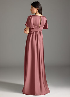 Azazie Verna Abiti da damigella d'onore premaman Abito A-Line Increspato Raso Elasticizzato Floor-Length image2