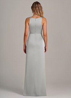 Azazie Wrenlee Bridesmaid Dresses Silver A-Line Stretch Satin Dress image7