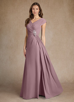Azazie Bronson Mother of the Bride Dresses Dusty Rose A-Line Pleated Chiffon Dress image2
