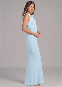 Azazie Allettie Vestidos de damas de honor Vestido de Azul Cielo de Gasa de Corte Sirena image7