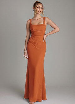 Azazie Agustina Brautjungfernkleider Meerjungfrau-Linie Korsett Chiffon Kleid Kanel image1