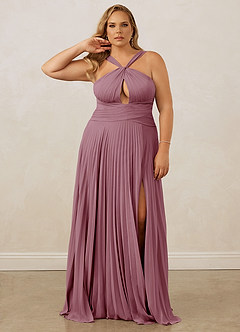 Christian Siriano Bridal for Azazie 1009 Bridesmaid Dresses Vintage Mauve A-Line Pleated Chiffon Dress image11