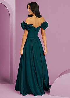 Barbie ♥ Azazie Bridesmaid Dresses Pine A-Line Off the Shoulder Chiffon Convertible Dress image2