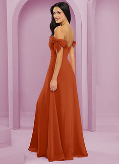 Barbie ♥ Azazie Bridesmaid Dresses Burnt Orange A-Line Off the Shoulder Chiffon Convertible Dress image6