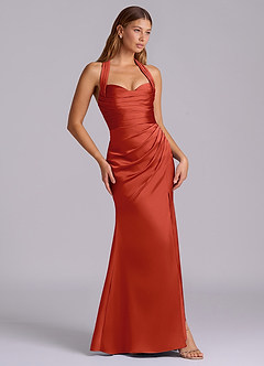 Azazie Destiny Suknie dla druhen Syrena Dekolt w kształcie serca Satyna elastyczna Do ziemi Sukienka image3