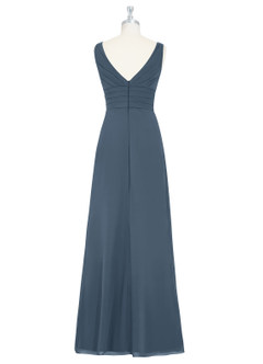 Azazie Julianna Robes de demoiselle d'honneur Robe Trapèze en Mousseline de soie Neptune image7