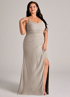 Azazie Deandra Bridesmaid Dresses Frost Mermaid Pleated Chiffon Dress image11