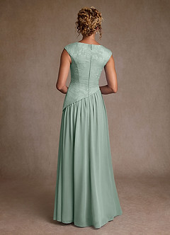 Azazie Kalleen Mother of the Bride Dresses Agave A-Line Pleated Chiffon Dress image3