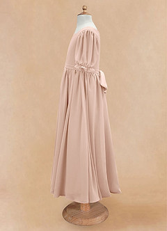 Azazie Joss Flower Girl Dresses English Rose A-Line with Sleeves Chiffon Dress image8