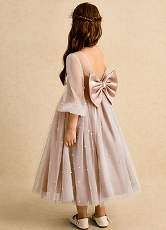 Azazie Trudy Sukienki dla dziewczynek sypiących kwiaty Suknia balowa Dekolt w kształcie serca Tiul Długość herbaty Sukienka image7