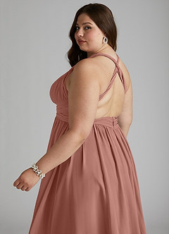 Azazie Ashia Final Sale Cedar Rose A-Line Pleated Chiffon Dress image8