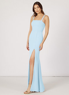 Azazie Gianetta Bridesmaid Dresses Mermaid Side Slit Stretch Crepe Floor-Length Dress image3