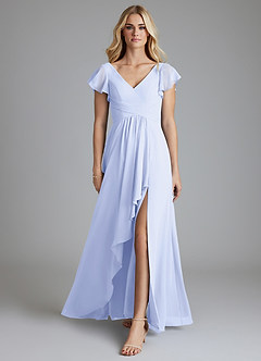 Azazie Omari Bridesmaid Dresses Lavender A-Line Chiffon Dress image3